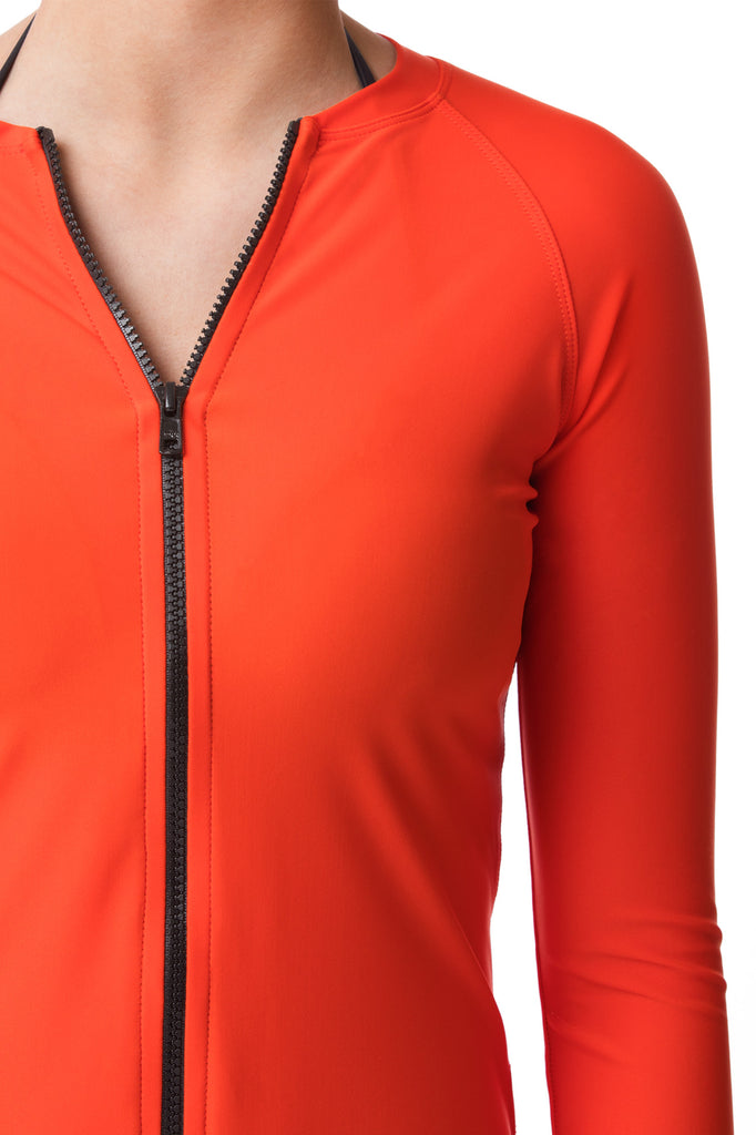 Orange Long Sleeve Women's Sun Protective Jacket & Rashguard (Rashie) –  DHUFISH